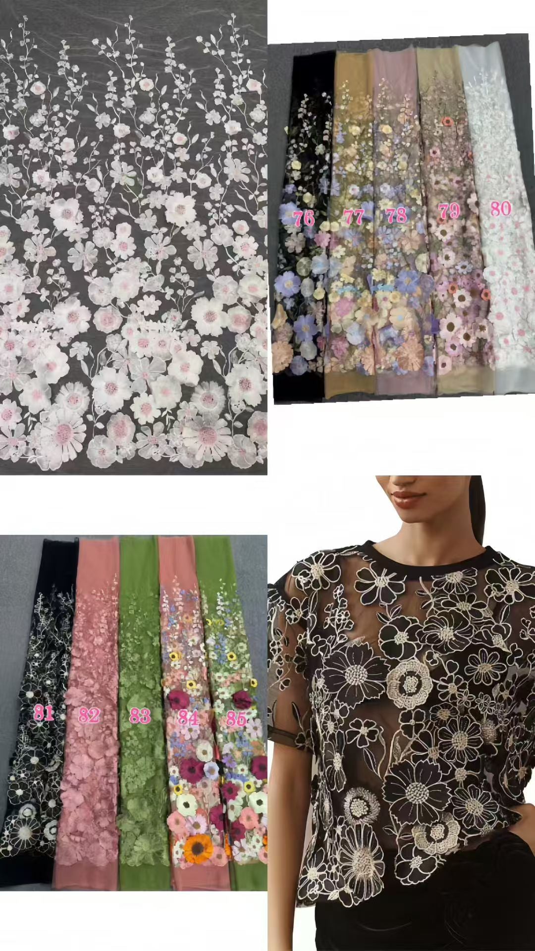 3D Floral Applique Gown with Draped Back Cape