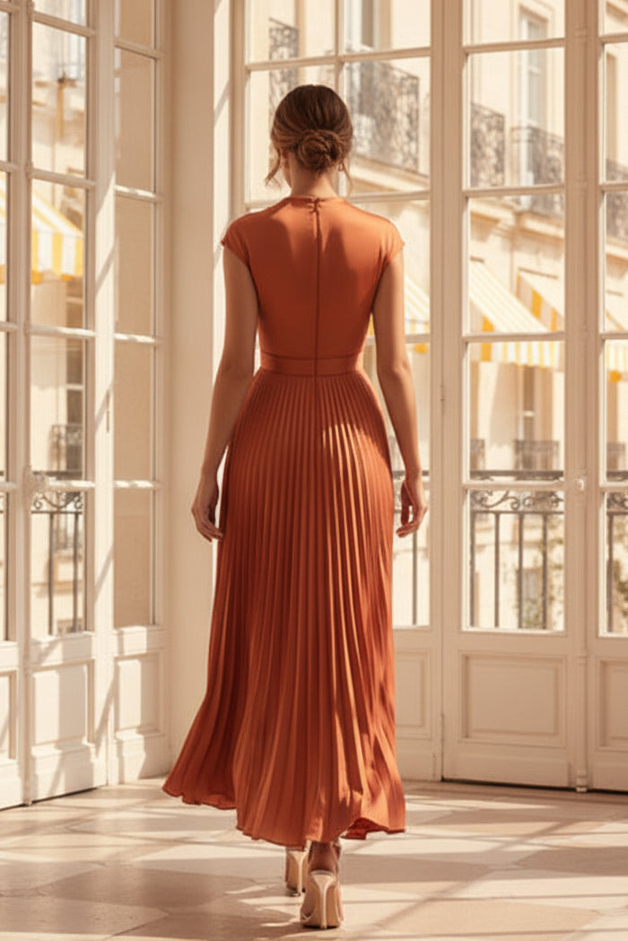 Asymmetrisches plissiertes One-Shoulder-Abendkleid