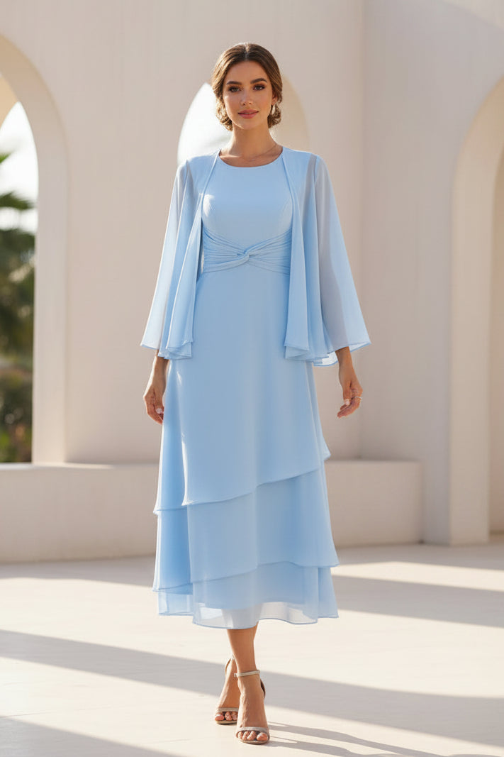 Spitzenjacke Chiffon-Zweiteiler-Kleid