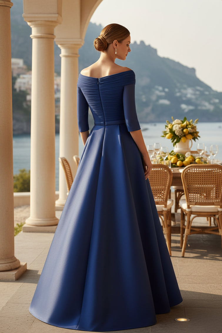 Trägerloses A-Linien-Abendkleid aus Satin