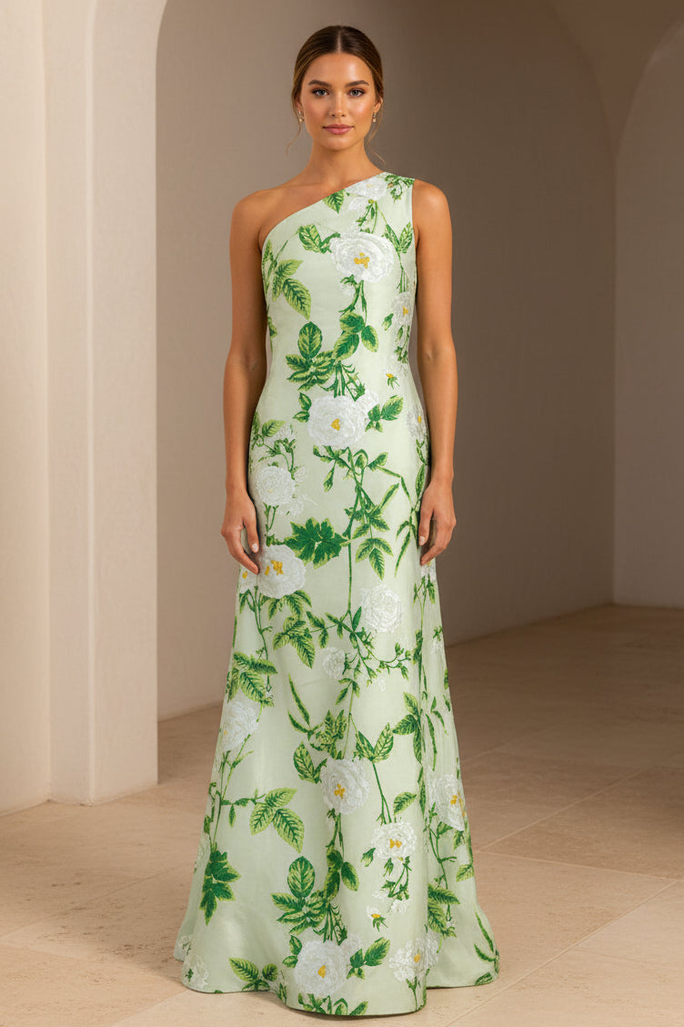 Elegantes, schulterfreies A-Linien-Maxikleid