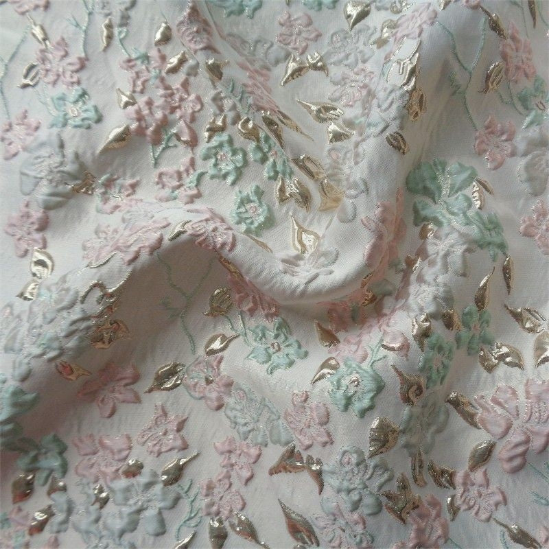 Maxikleid mit Blumen-Jacquardmuster und Bindegürtel