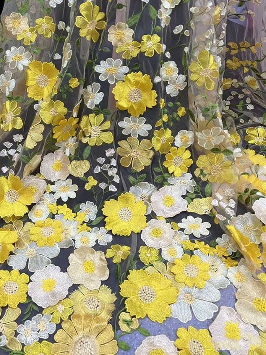 3D-Blumenapplikationen A-Linien-Midirkeid mit Schleife
