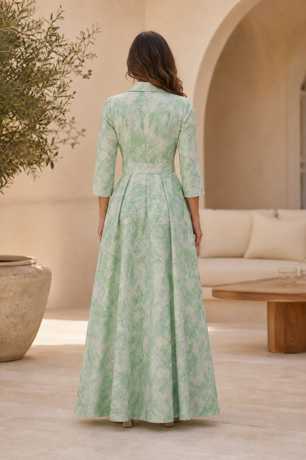 Elegantes A-Linien Maxikleid mit Gürtel