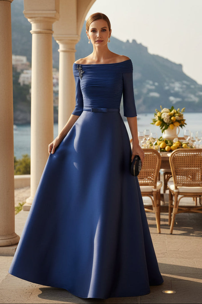 Trägerloses A-Linien-Abendkleid aus Satin