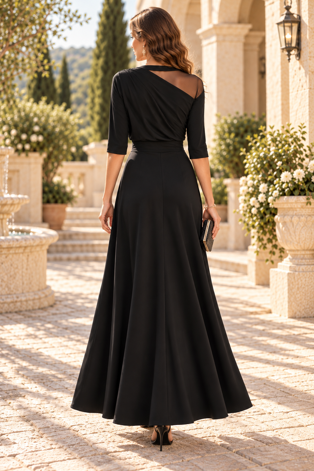 Asymmetrical One-Shoulder A-Line Maxi Dress