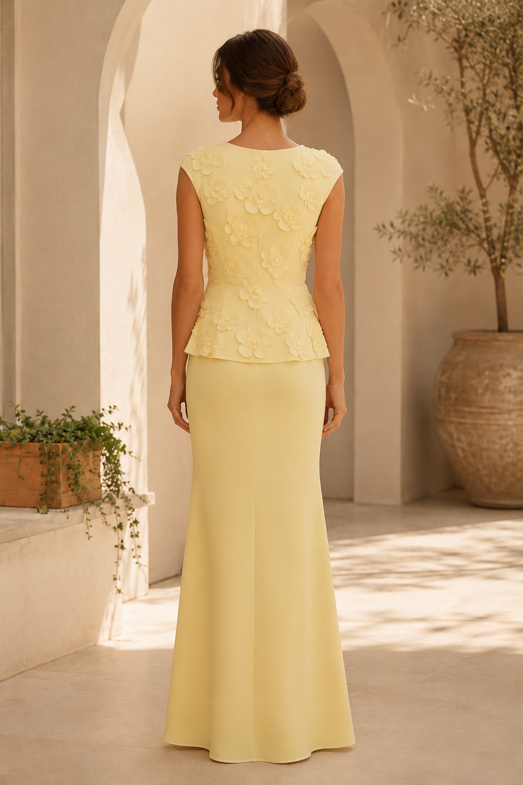 3D-Blumenapplikationen Schößchen Meerjungfrauenkleid