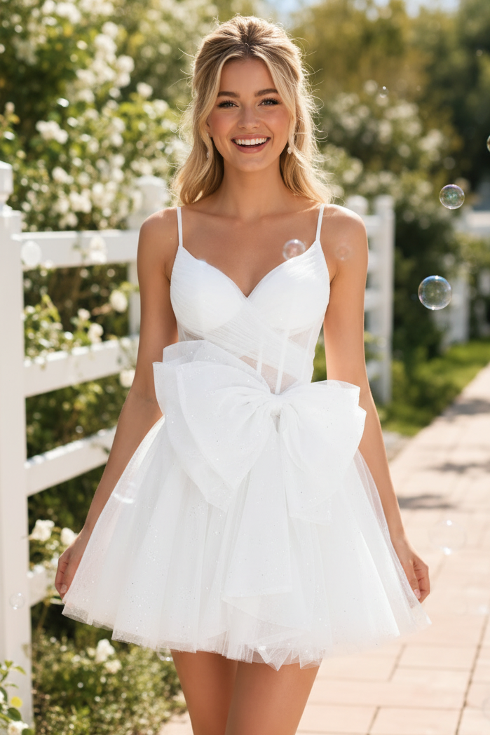 Glitzer-Tüll-Korsett-Herz-Minikleid