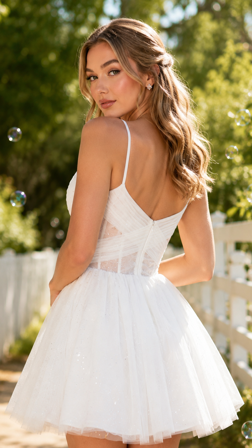 Glitzer-Tüll-Korsett-Herz-Minikleid