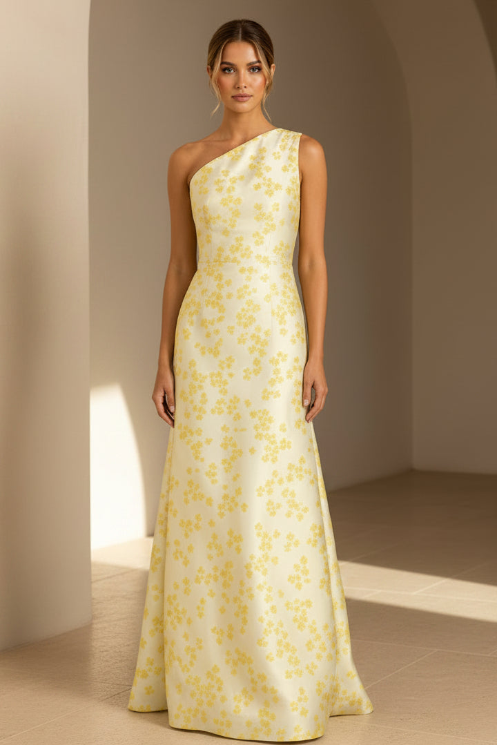 Elegantes, schulterfreies A-Linien-Maxikleid