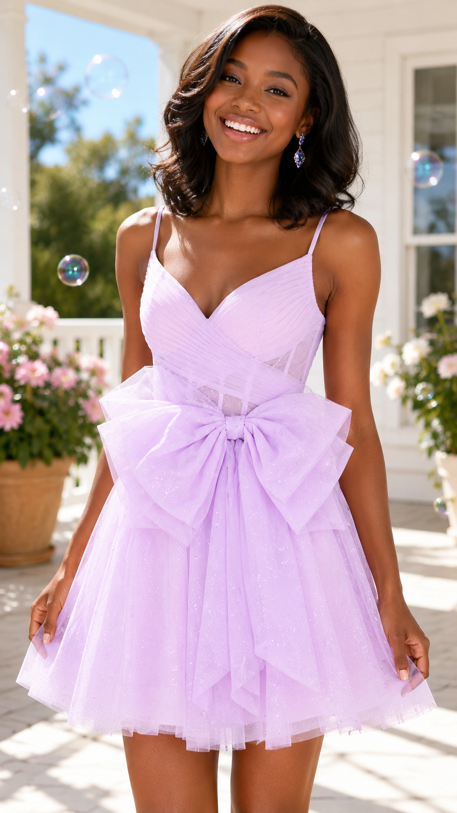 Glitzer-Tüll-Korsett-Herz-Minikleid